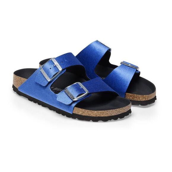 Birkenstock Arizona Rivet Logo Velvet - Velvet Brillant Blue - Picture 1 of 7